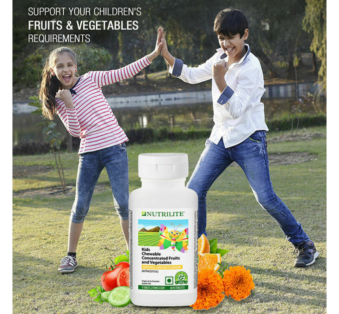 Детские жевательные таблетки Amway Nutrilite™ Kids Chewable Concentrated Fruits and Vegetables  (60 таб)