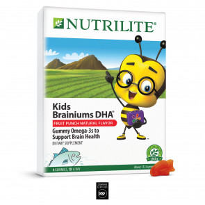 Жевательные витамины Amway Омега 3 Nutrilite ™ Kids Brainiums DHA Фруктовый вкус 350 гр (112 пастилок)