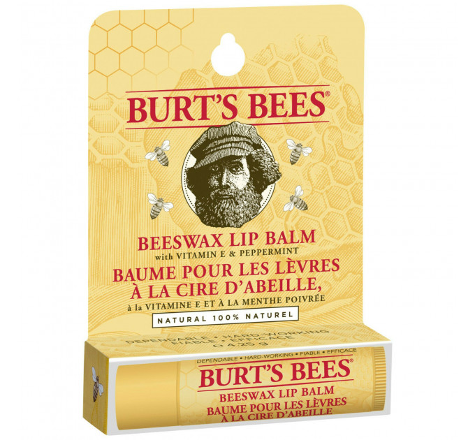 Увлажняющий бальзам для губ Burt's Bees Beeswax Lip Balm оригинал