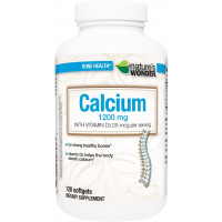 Харчова добавка Nature's Wonder Calcium 1200 mg with Vitamin D3 25 mcg (1000IU), Кальцій + Вітамін Д3, 120 капсул