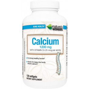 Пищевая добавка Nature's Wonder Calcium 1200 mg with Vitamin D3 25 mcg (1000IU), Кальций + Витамин Д3  (120 капсул)