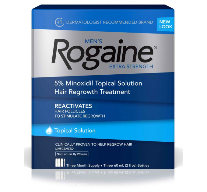 Раствор миноксидила для роста волос и бороды Rogaine Minoxidil 5% 60 мл (срок годности апрель 2024)