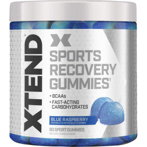  Аминокислоты с разветвленной цепью Scivation Xtend Sports Recovery Gummies, BCAA + быстродействующие углеводы со вкусом ежевики, 60 жевательных конфет