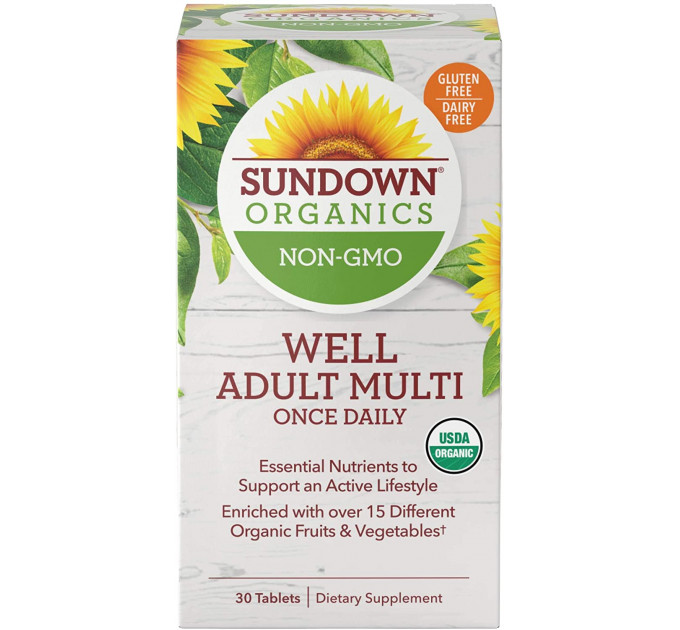 Мультивітаміни для дорослих Sundown Organics Well Adult Multi Once Daily, 1 в день, 30 таблеток