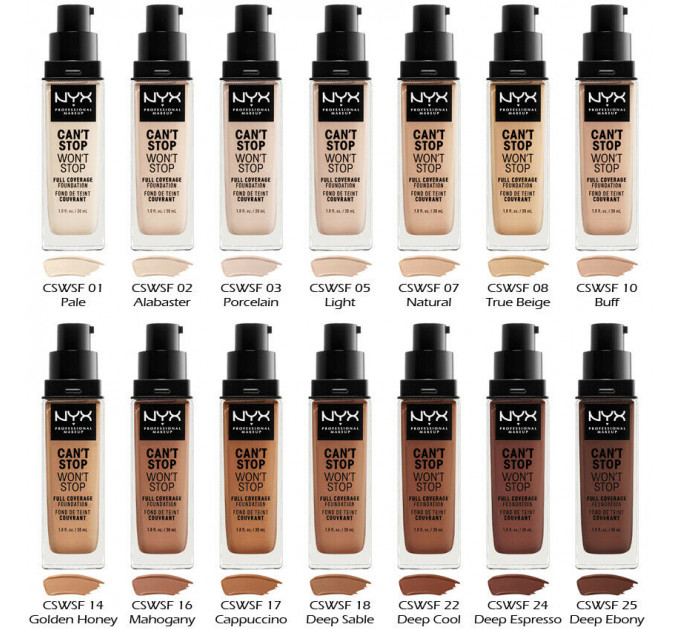 NYX CAN'T STOP WON'T STOP FULL COVERAGE FOUNDATION Тональная основа 