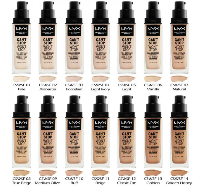 NYX CAN'T STOP WON'T STOP FULL COVERAGE FOUNDATION Тональная основа 