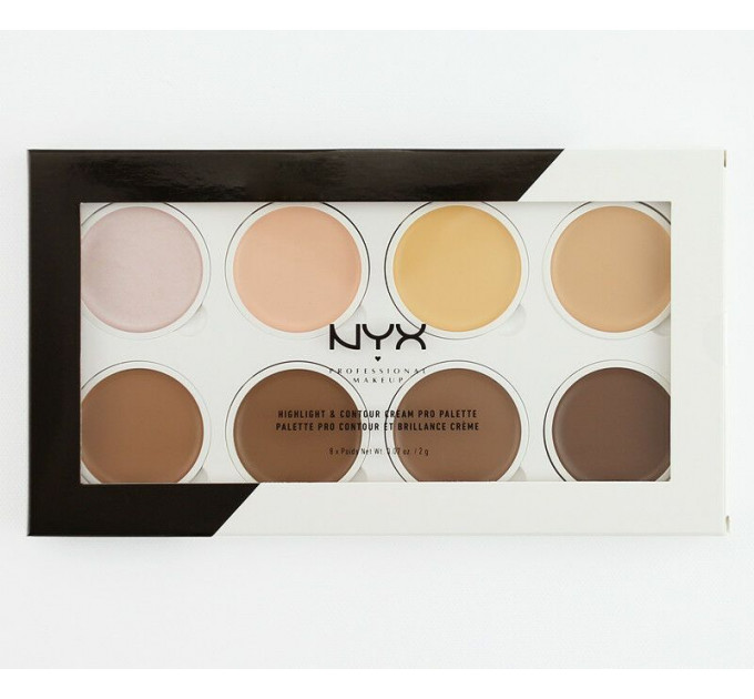 NYX Highlight & Contour Cream Pro Palette HCCPP 01 Палетка для контурирования лица кремовая 