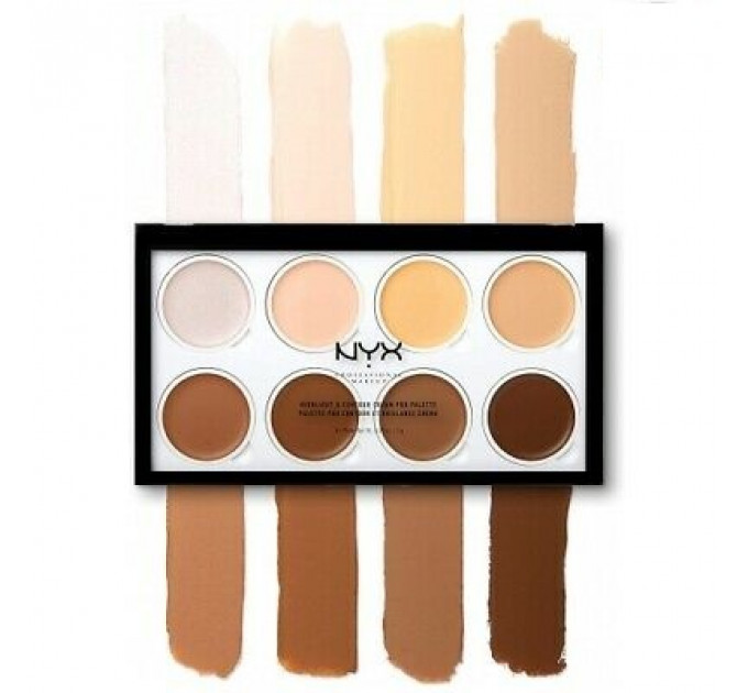 NYX Highlight & Contour Cream Pro Palette HCCPP 01 Палетка для контурирования лица кремовая 