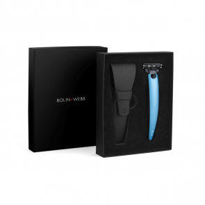 Набор Bolin Webb R1-S Mach3 Razor & Case – Blue 3000 бритва + дорожный чехол, 1 сменная кассета