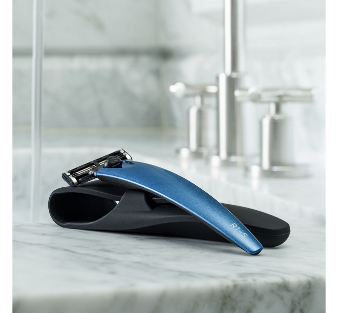 Bolin Webb R1-S Mach3 Razor & Case - Blue 3000 Набір бритва + дорожній чохол, 1 змінна касета