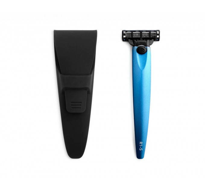 Bolin Webb R1-S Mach3 Razor & Case – Blue 3000 Набор бритва + дорожный чехол, 1 сменная кассета