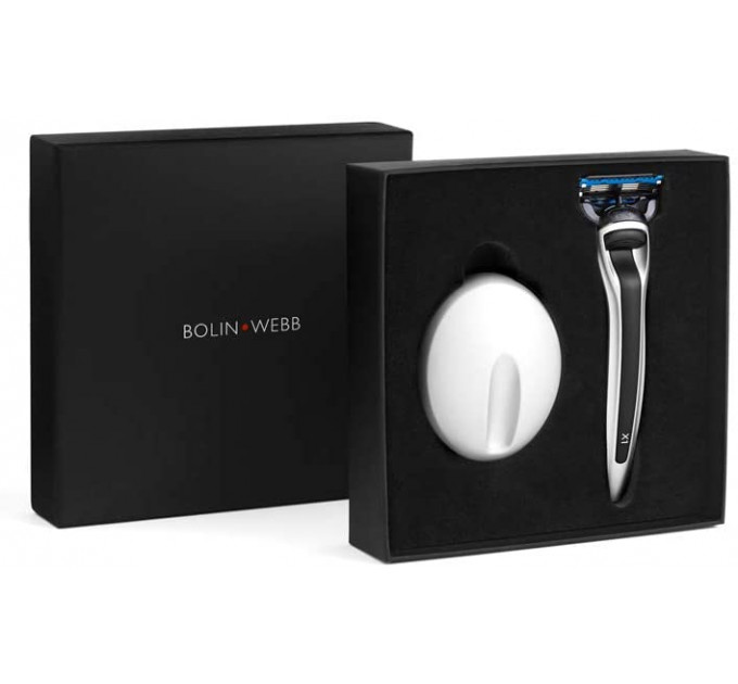 Набор Bolin Webb X1 Argent Razor and Magnetic Stand Gift Set, Black/Silver бритва + подставка, 1 сменная кассета