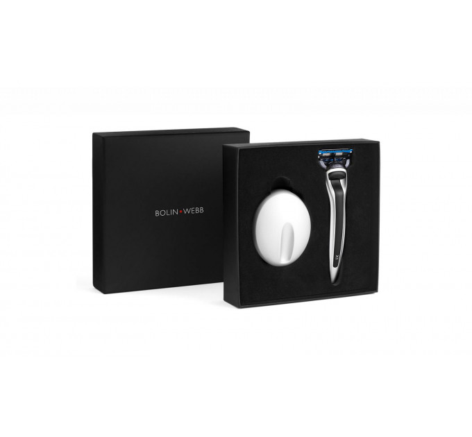 Набор Bolin Webb X1 Argent Razor and Magnetic Stand Gift Set, Black/Silver бритва + подставка, 1 сменная кассета