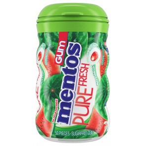 Жувальна гумка зі смаком кавуна Mentos Pure Fresh Sugar-Free Chewing Gum with Xylitol, Watermelon, 50 штук в банці