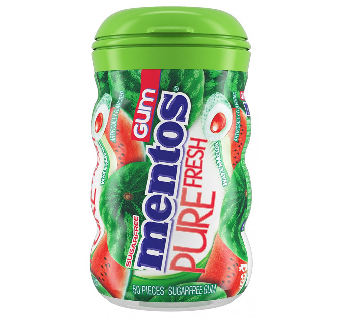 Жевательная резинка Mentos Pure Fresh без сахара с ксилитом, арбуз 50 шт в банке