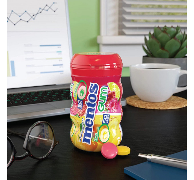 Жевательная резинка Mentos Pure Fresh с тропическими фруктами и лаймом 50 драже