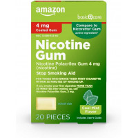 Никотиновая жевательная резинка Amazon Basic Care 4 мг мятный вкус 20 шт