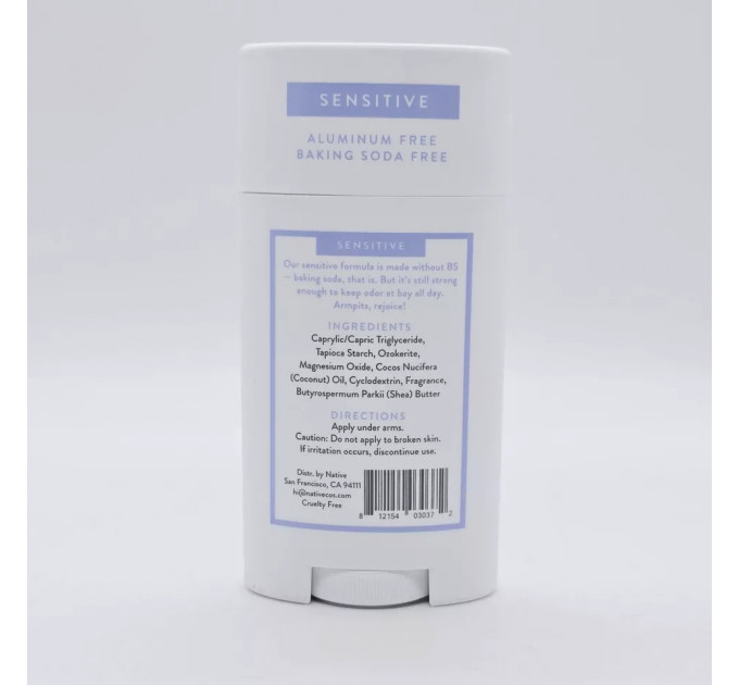 Органічний дезодорант Native Sensitive для чутливої шкіри аромат Бавовна та Лілія 75 г