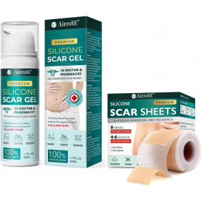 Набір від рубців AirroYE силіконовий гель 50 мл і пластир в рулоні 4×150 см Набір від рубців AirroYE силіконовий гель 50 мл і пластир в рулоні 4×150 см