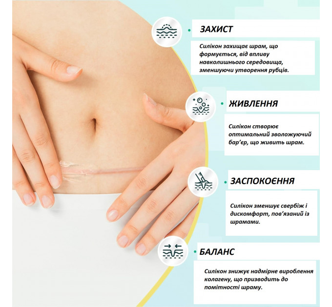 Набір від рубців AirroYE силіконовий гель 50 мл і пластир в рулоні 4×150 см