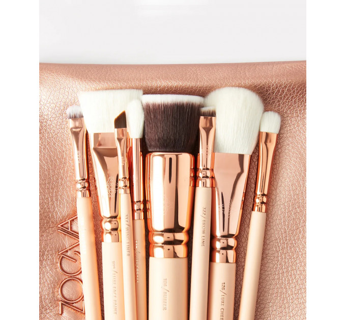 Набір пензлів для макіяжу ZOEVA Rose Gold Vol.2 (8 пензлів та косметичка)