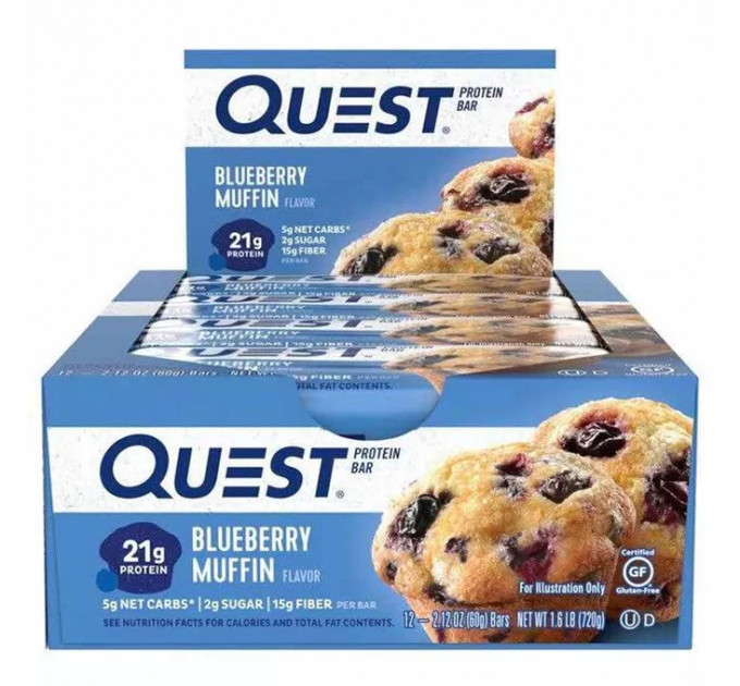 Набір протеїнових батончиків Quest Nutrition 12 шт х 60 грам мікс різних смаків