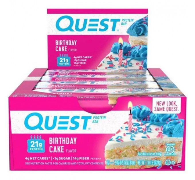 Набір протеїнових батончиків Quest Nutrition 12 шт х 60 грам мікс різних смаків