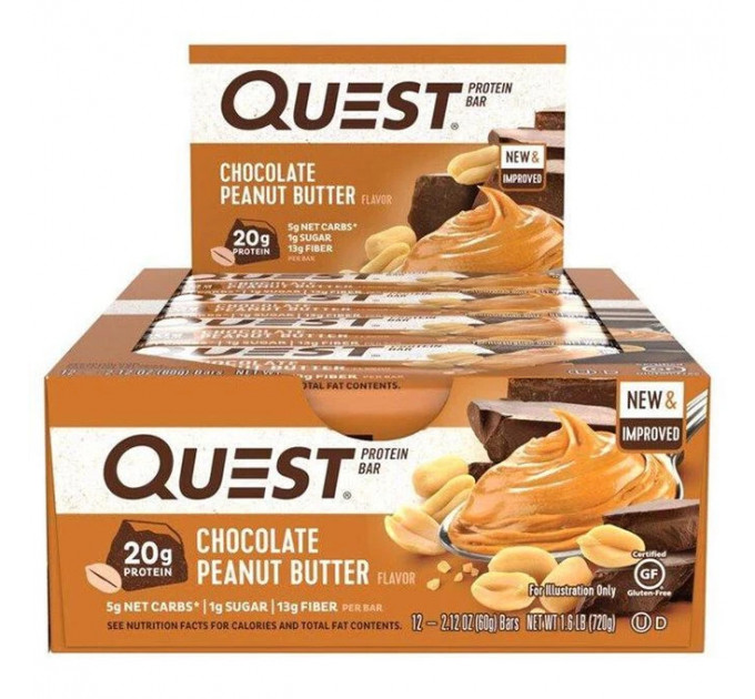 Набір протеїнових батончиків Quest Nutrition 12 шт х 60 грам мікс різних смаків