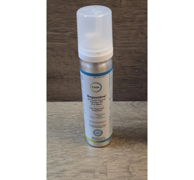 Двокомпонентна піна-лосьйон C'rcle REGOXIDINE 5% проти випадіння волосся і залисин у чоловіків 1 флакон 60 г