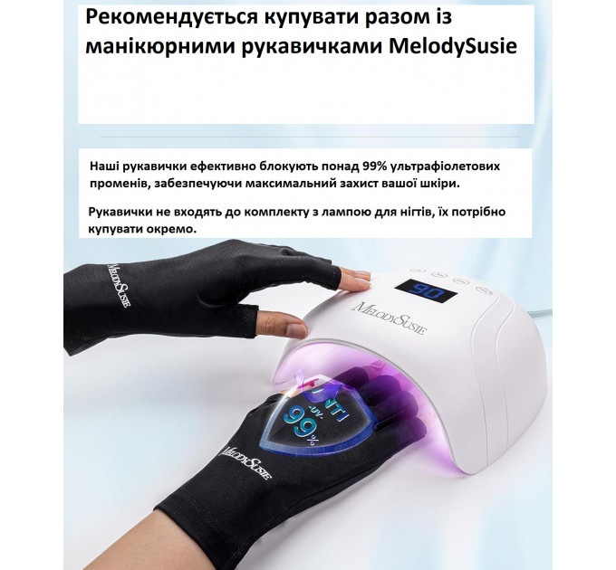 LED-лампа для полімеризації гель-лаку MelodySusie 48 Вт біла