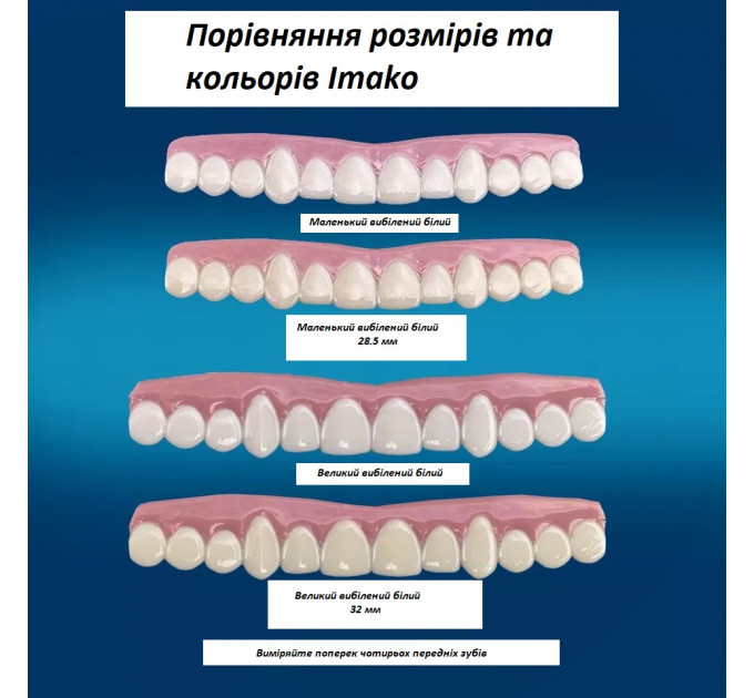 Косметичні накладки на зуби Imako Premium Cosmetic Teeth натуральний білий колір  