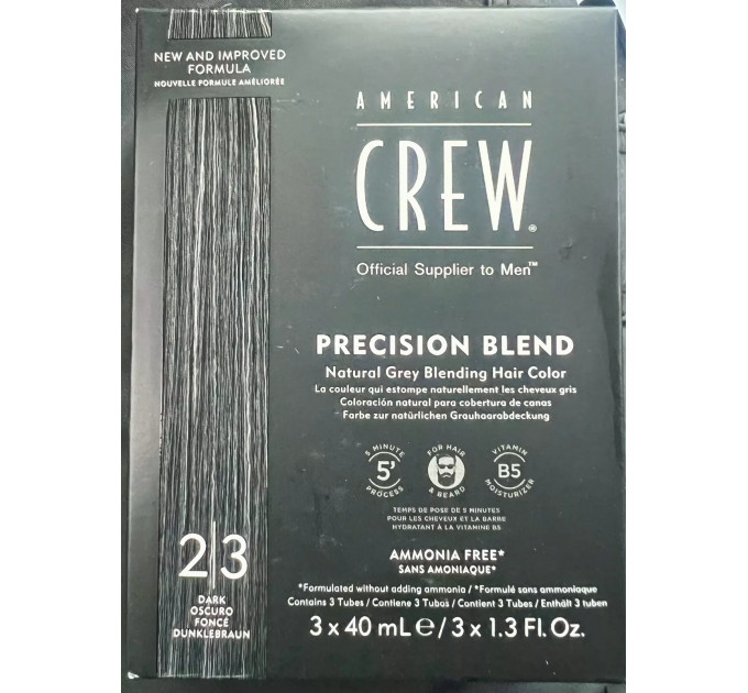 Професійна фарба для чоловіків American Crew Precision Blend Dark (природне фарбування) 