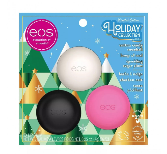 Набір бальзамів для губ EOS Limited Edition Holiday Trio 3 шт