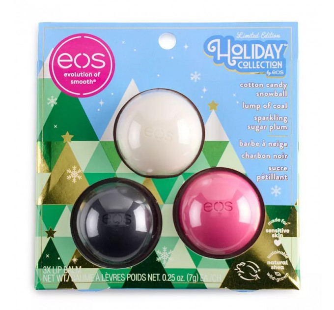 Набір бальзамів для губ EOS Limited Edition Holiday Trio 3 шт