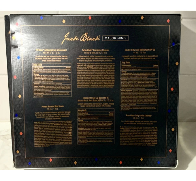 Подарунковий набір чоловічої косметики Jack Black із сироваткою, дезодорантом, зволожувальним кремом, гелем для душу та бальзамом для губ