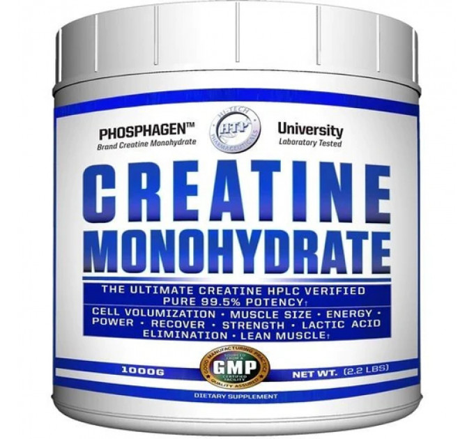 Креатин моногідрат для м'язів HiTech Pharmaceuticals HTP Monohydrate 1000 г (200 порцій)