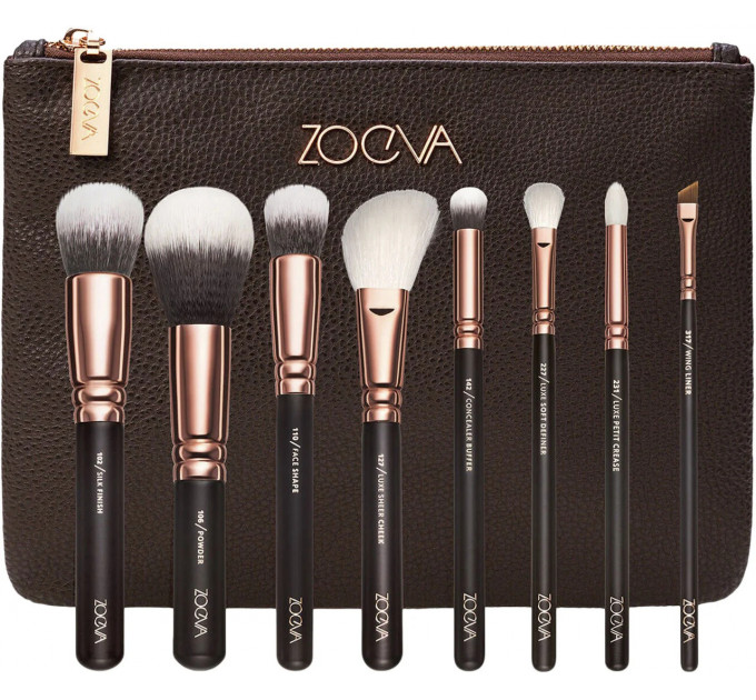 Набір пензлів для макіяжу ZOEVA Komplettset SBE08L1 8 шт з футляром