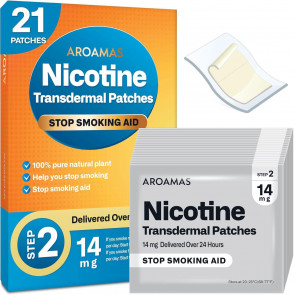 Нікотинові пластирі Aroamas Nicotine Patches 1 рівень (21 пластир по 14 мг нікотину)