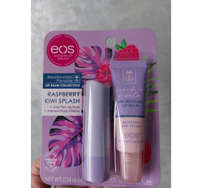 Набір бальзамів для губ EOS FlavorLab з олією ши ароматом малини та ківі 2 шт