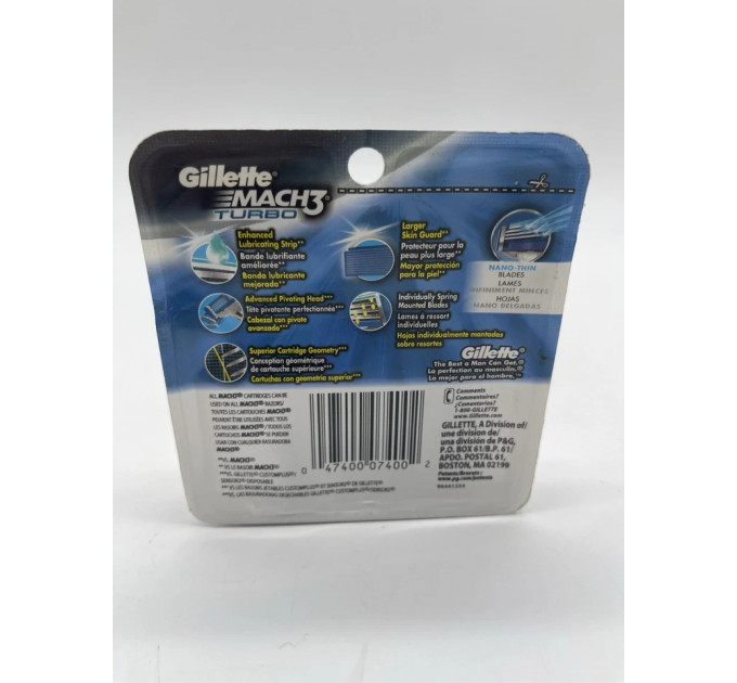 Запасные кассеты для бритвы Gillette Mach3 Turbo 5 шт