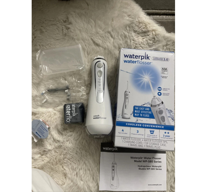 Два портативних іригатори Waterpik WP-583 Cordless Advanced 2 шт (синій і білий)