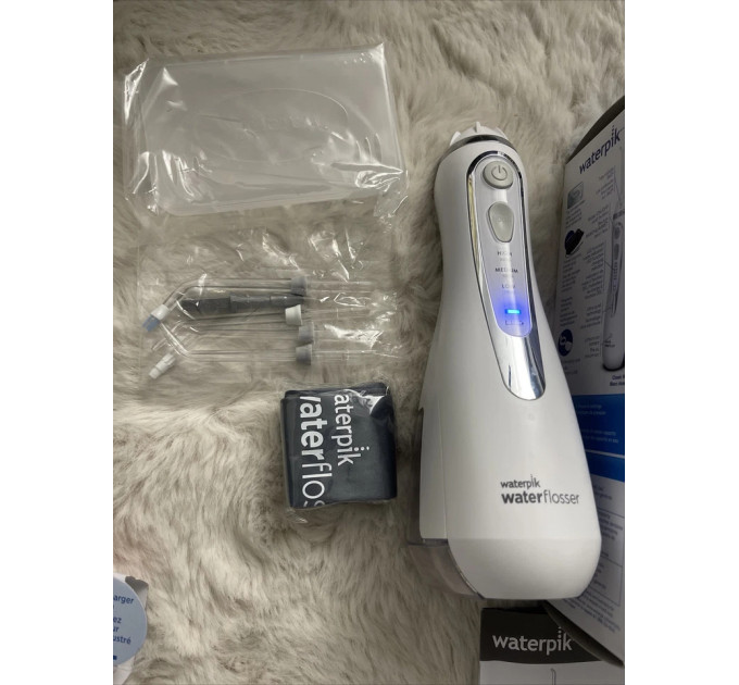Два портативних іригатори Waterpik WP-583 Cordless Advanced 2 шт (синій і білий)