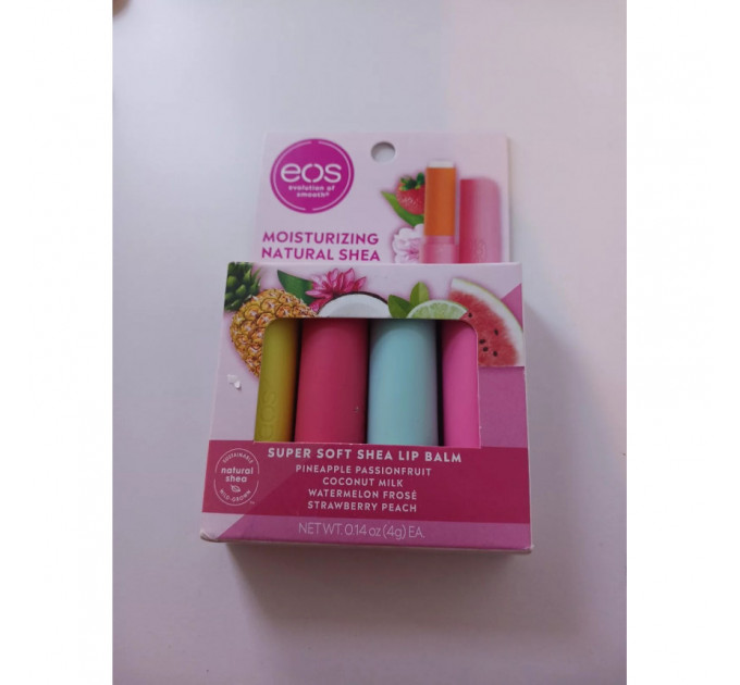 Набір EOS Lip Balm Stick Variety Pack - 4 пом'якшувальні бальзами для губ