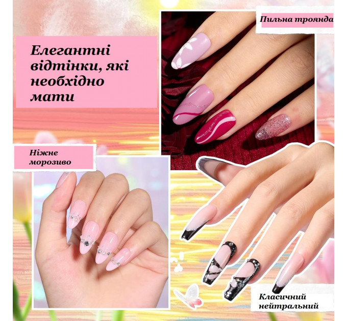 Набір гель-лаків для нігтів Beetles із 110 предметів  (100 кольорів по 5 мл бази, топи та аксесуари)