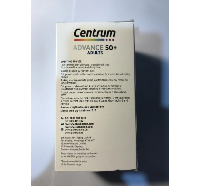 Вітамінно-мінеральний комплекс для дорослих Centrum Advance Multivitamins and Minerals (180 табл)