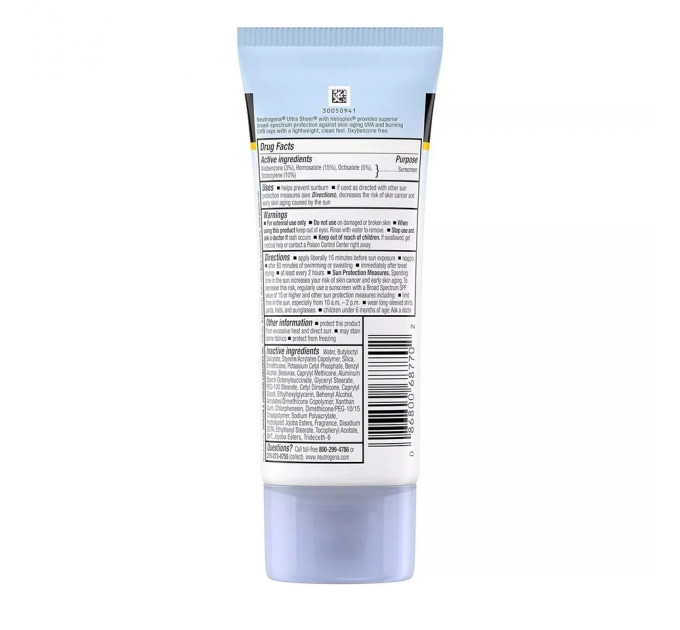 Сонцезахисний крем для обличчя і тіла Neutrogena Ultra Sheer Dry-Touch SPF 70 об'єм 88 мл