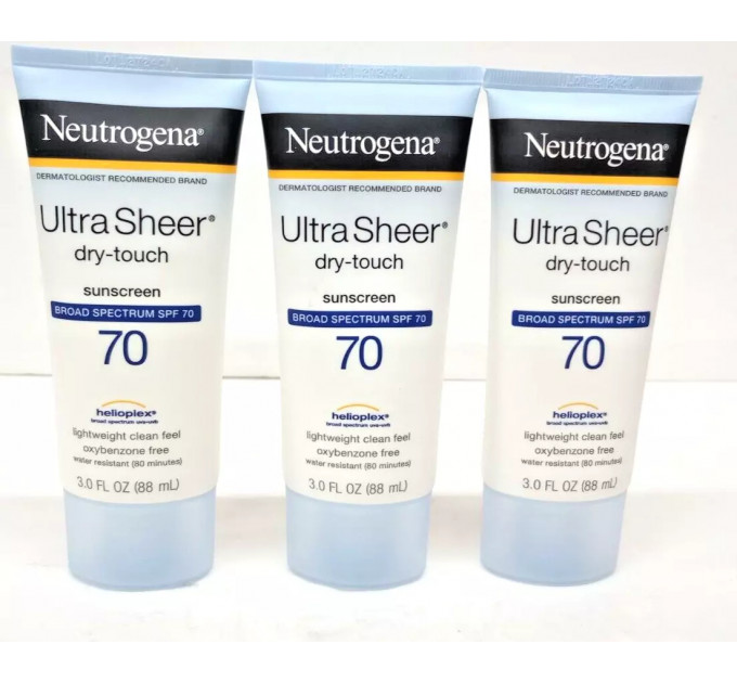 Сонцезахисний крем для обличчя і тіла Neutrogena Ultra Sheer Dry-Touch SPF 70 об'єм 88 мл