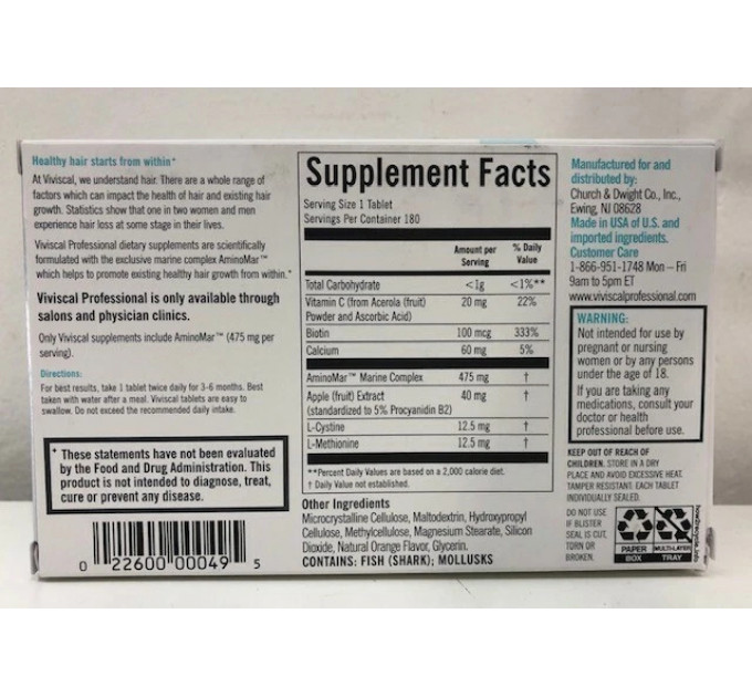 Засіб для відновлення і росту волосся Viviscal Pro 180 таблеток курс 3 місяці