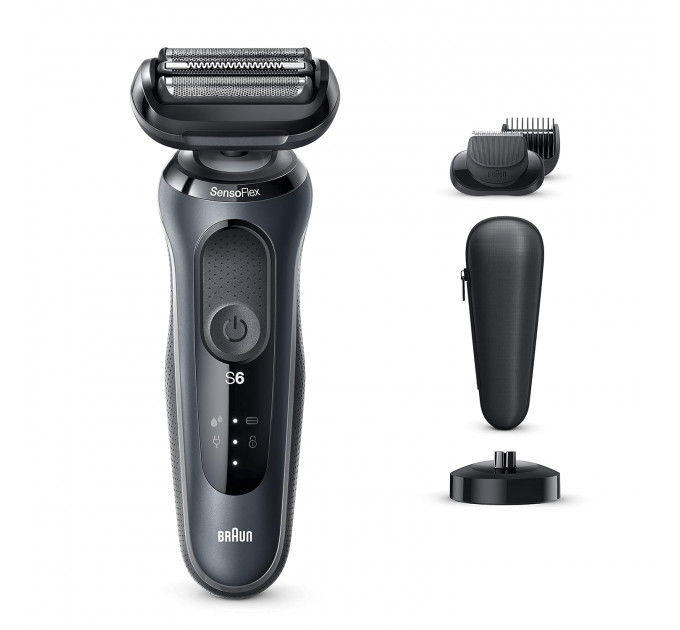 Электробритва Braun Series 6 60-N4500cs с триммером и зарядной станцией и чехлом черная