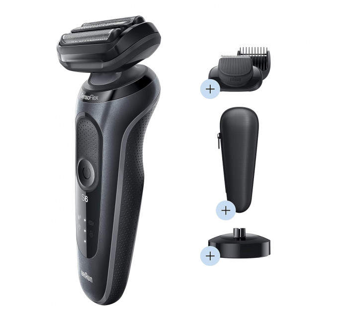 Электробритва Braun Series 6 60-N4500cs с триммером и зарядной станцией и чехлом черная